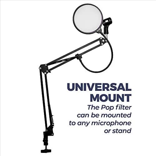 Enabled Microphone Pop Filter 6" with Clamp | Dual Nylon Layers for Clear Recording thumbnail 5