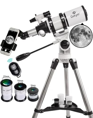 Gskyer Telescope 80mm AZ Space Astronomical Refractor for Kids | 400mm Focal Length, 80mm Aperture, AZ Mount, 3X Barlow, Phone & Remote thumbnail 1