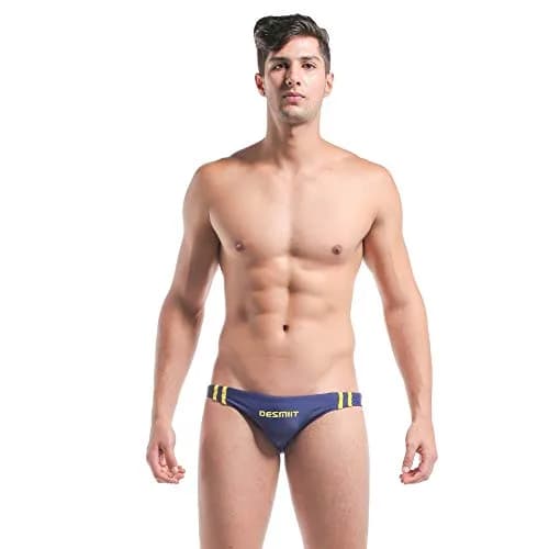 DESMIIT Men's Low Rise Swimwear Back Drain Line 33in Waist | Durable Nylon-Spandex Blend thumbnail 1