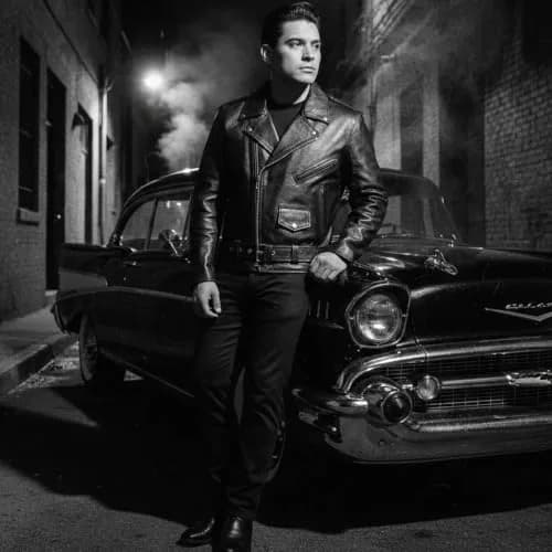 EVENT LEATHER EL5411 Men's Black Classic Side Lace Motorcycle Leather Jacket-MD | Durable Genuine Leather, Classic Motorcycle Style thumbnail 3