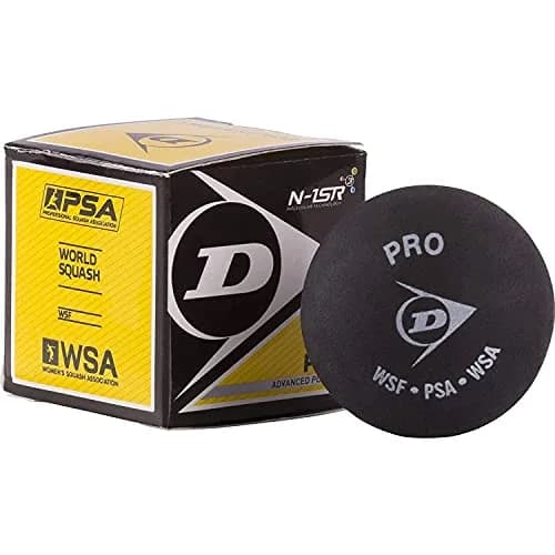 Dunlop Squash Balls (4, Double DOT) | Official WSF, PSA, WISPA Ball for Consistent Performance thumbnail 1
