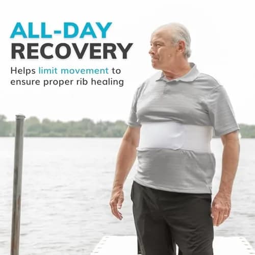 BraceAbility Rib Injury Binder Belt - Universal Brace for Women, Broken, Fractured, or Cracked Ribs, Cage Compression Wrap for Bruised Support, Sternum Injury Recovery (Fits 91.44cm-147.32cm) thumbnail 6