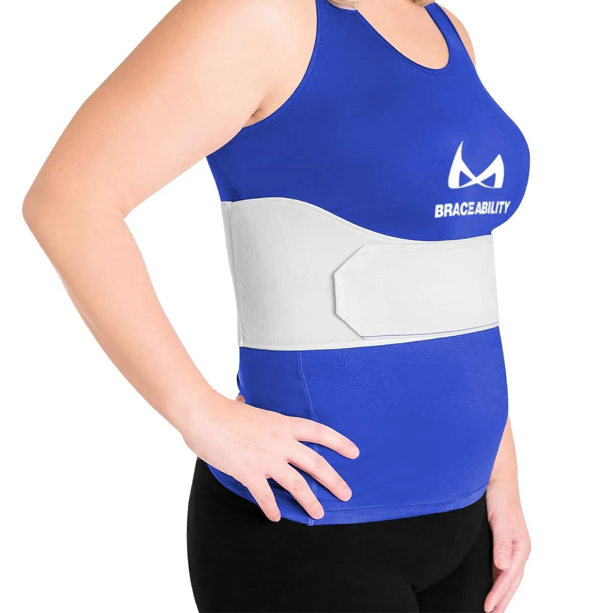 BraceAbility Rib Injury Binder Belt - Universal Brace for Women, Broken, Fractured, or Cracked Ribs, Cage Compression Wrap for Bruised Support, Sternum Injury Recovery (Fits 91.44cm-147.32cm) - main product image