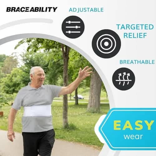 BraceAbility Rib Injury Binder Belt - Universal Brace for Women, Broken, Fractured, or Cracked Ribs, Cage Compression Wrap for Bruised Support, Sternum Injury Recovery (Fits 91.44cm-147.32cm) thumbnail 4