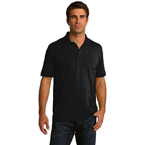 Clothe Co. Men's Big and Tall Polo Shirt | Performance Cotton Blend, Short Sleeve, Jet Black, XLT thumbnail 1