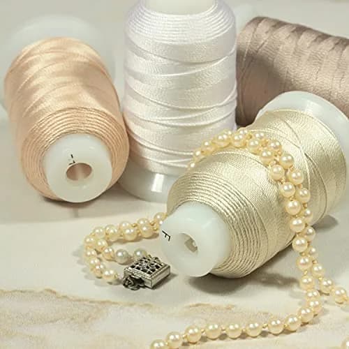 The Beadsmith Pure Silk Cord Raspberry Cream Size E 0.325mm (0.0128") 200 Yards (600 ft) | Luxurious & Durable Jewelry Thread thumbnail 6