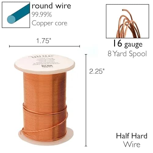 The Beadsmith Copper Jewelry Wire 16 Gauge (7.32 meters / 8 Yards) | Tarnish-Resistant for Crafts thumbnail 3