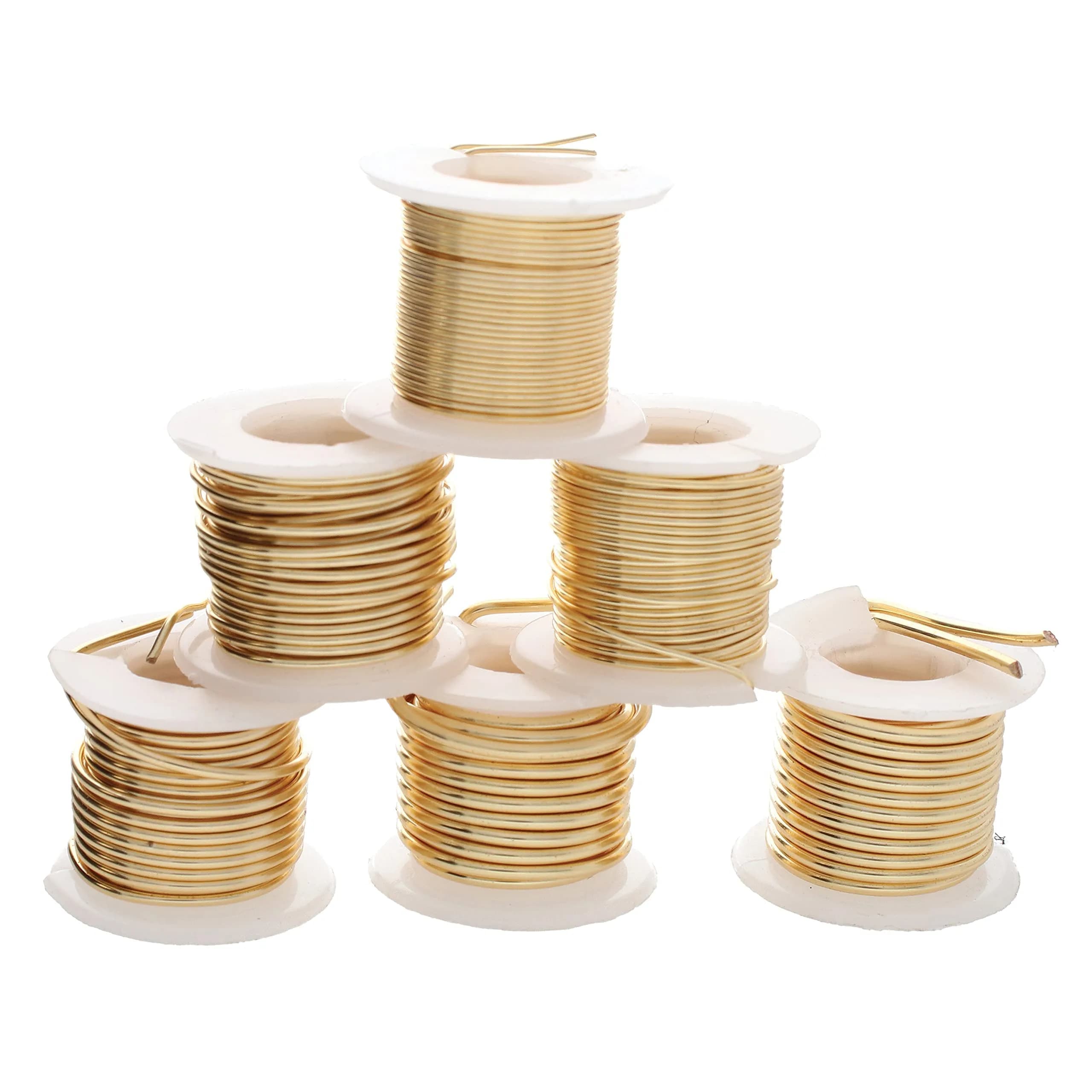 The Beadsmith Craft Wire Assortment Gold Color 16-24 Gauge | Tarnish-Resistant Copper Wire for Jewelry Making - main product image