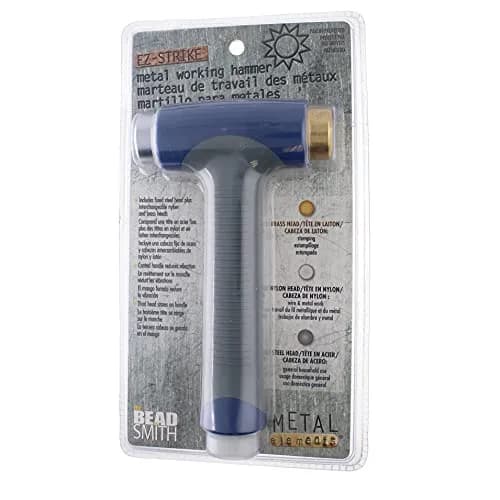 The Beadsmith EZ-Strike Hammer - Metal Elements Patent Protected Metal Working Hammer - Interchangeable Heads - 6.5” x 3.75” - Ergonomic Handle - Use for Stamping Jewelry, Leather & Wood thumbnail 2