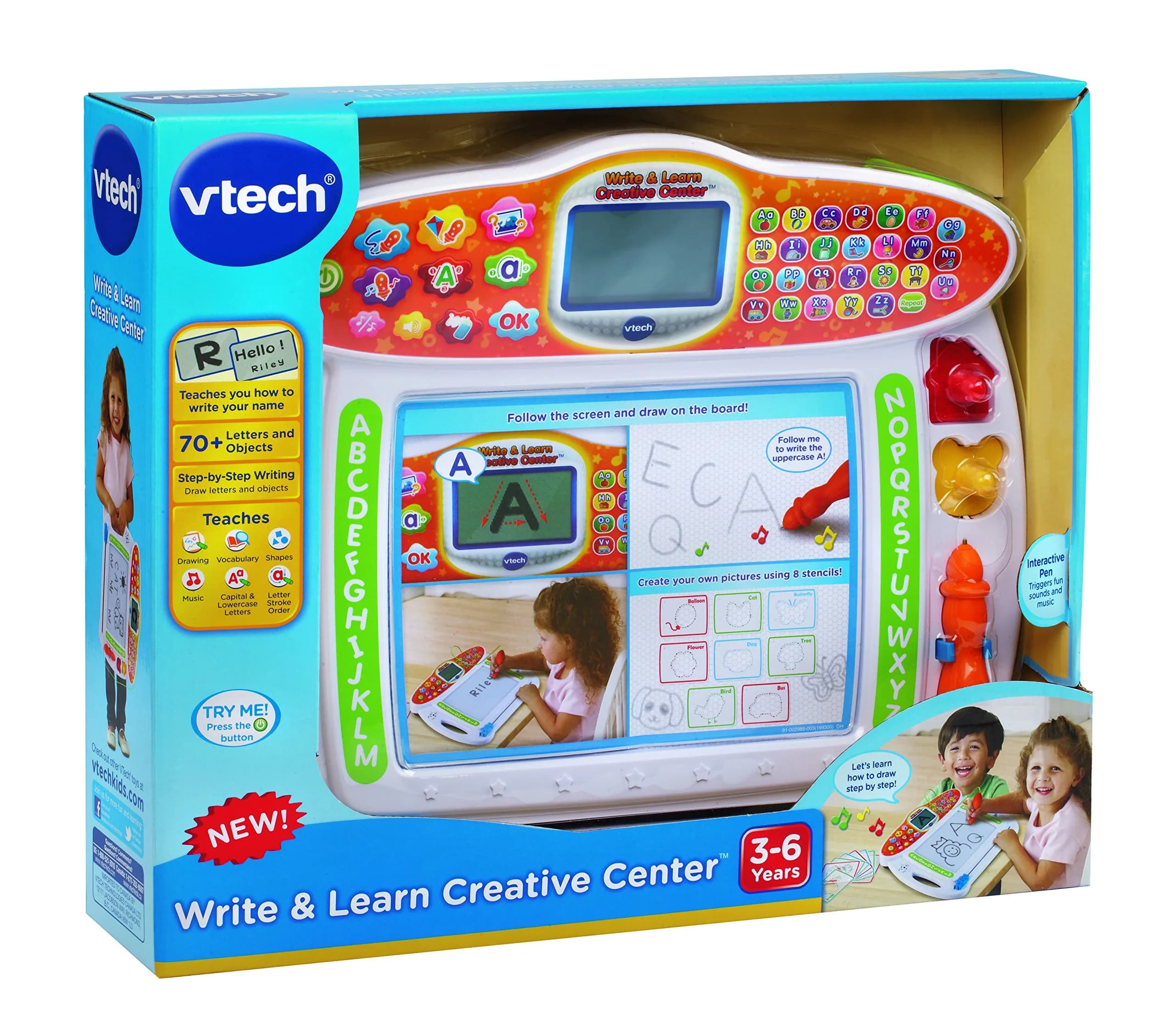 VTech Write and Learn Creative Center White 36 cm (14.4 in) H x 30.7 cm (12.1 in) L x 23.6 cm (9.3 in) W | Interactive Learning Toy for Ages 3-6 - view 6