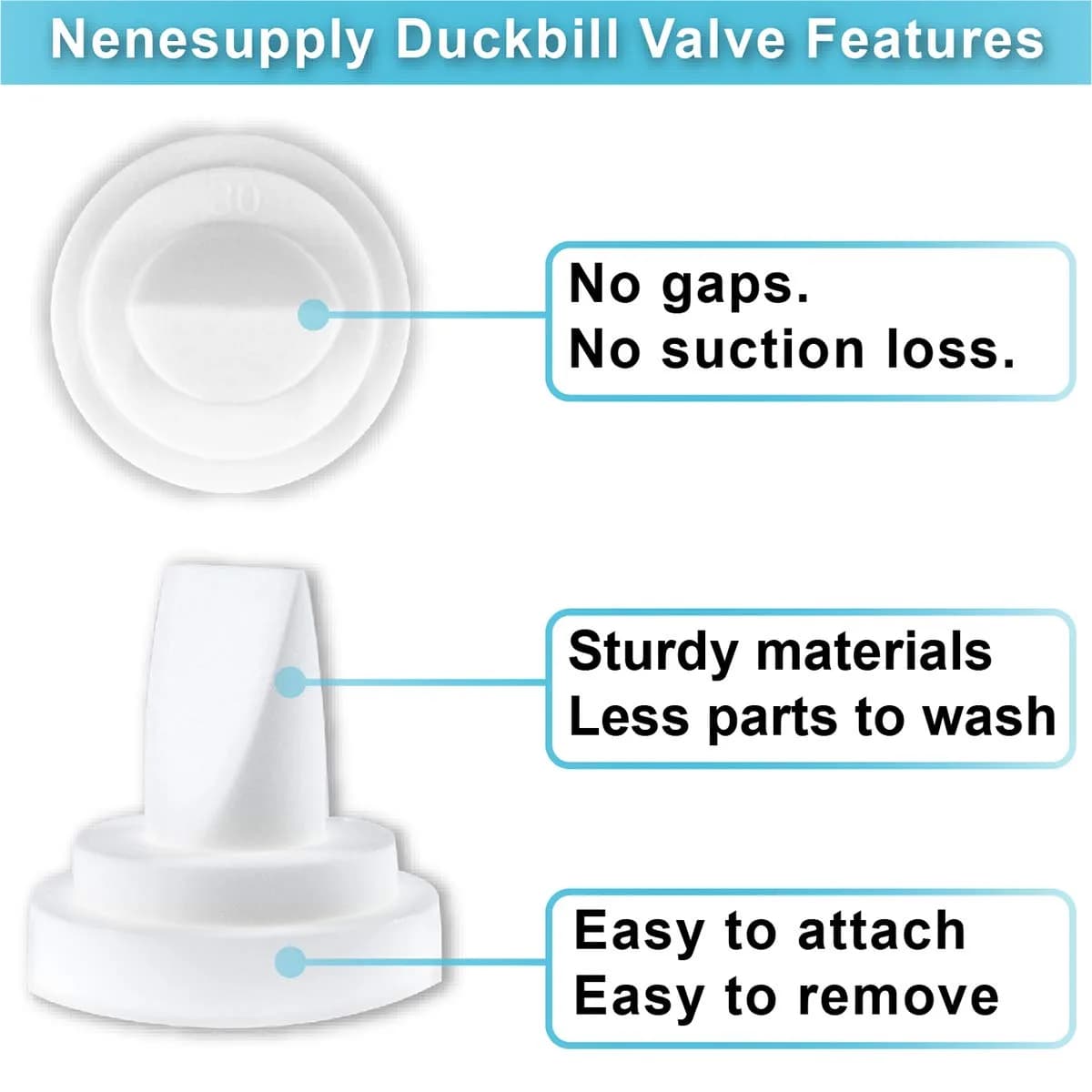 NENESUPPLY 5 pc Duckbill Valves for Medela & Spectra Breast Pumps | BPA-Free, DEHP-Free - view 5