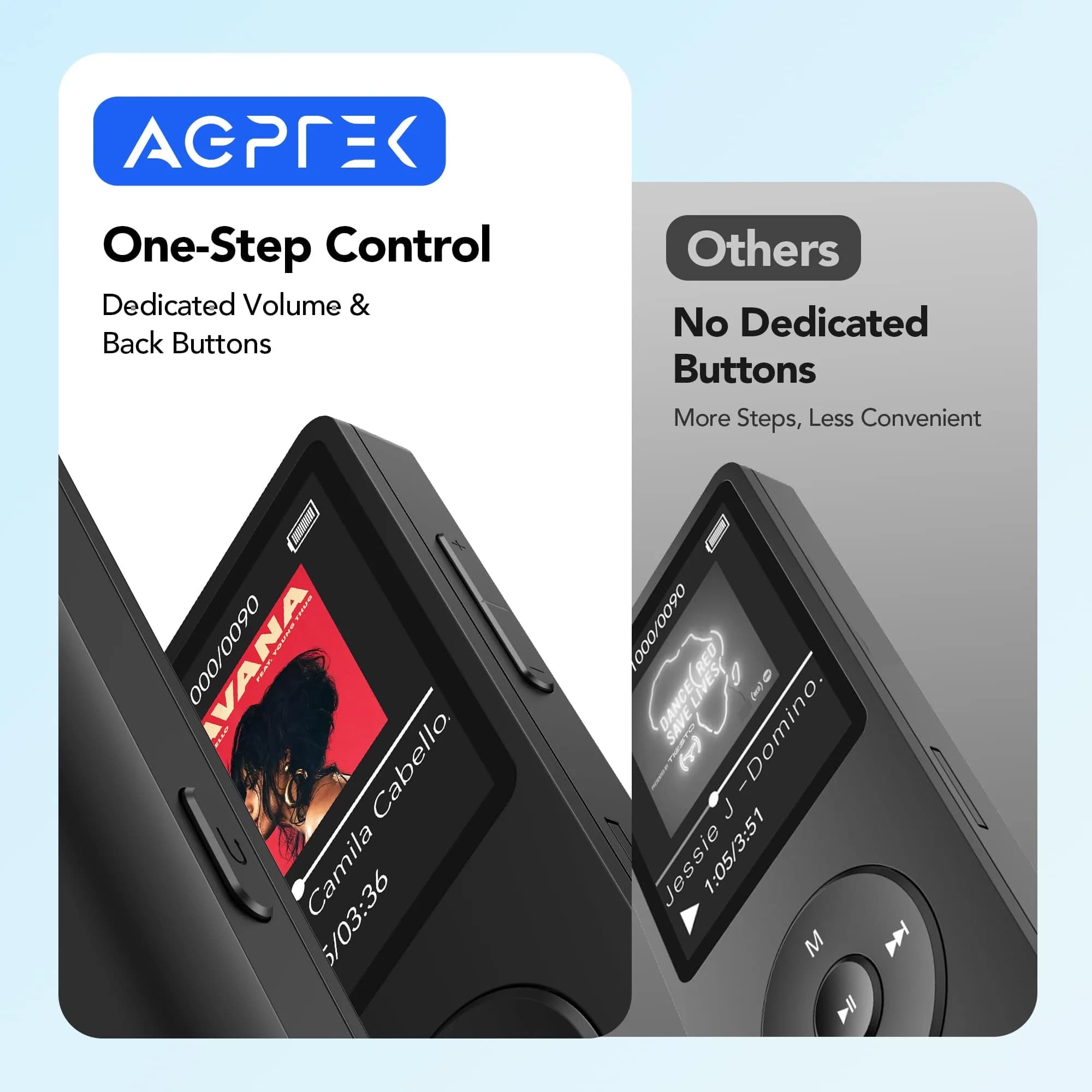 AGPTEK A02S MP3 Player 16GB Black | 70-Hour Playback Lossless Sound - view 6