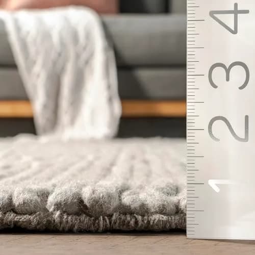 nuLOOM Penelope Light Grey Solid Hand Woven Wool Area Rug, 5' x 8' | Cozy & Durable (70-120 chars) thumbnail 8