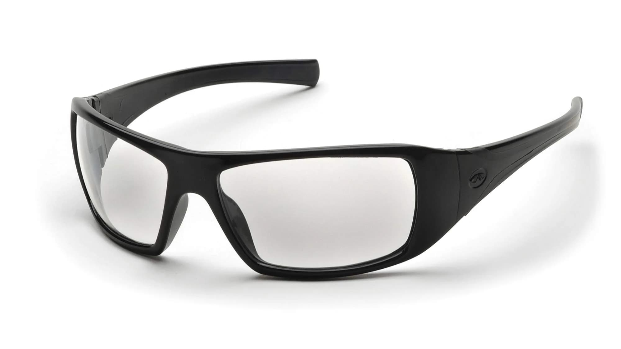 Pyramex Goliath Safety Eyewear White Frame Sky Red Mirror Lens | Impact Resistant Polycarbonate — Clear Anti-fog Lens
