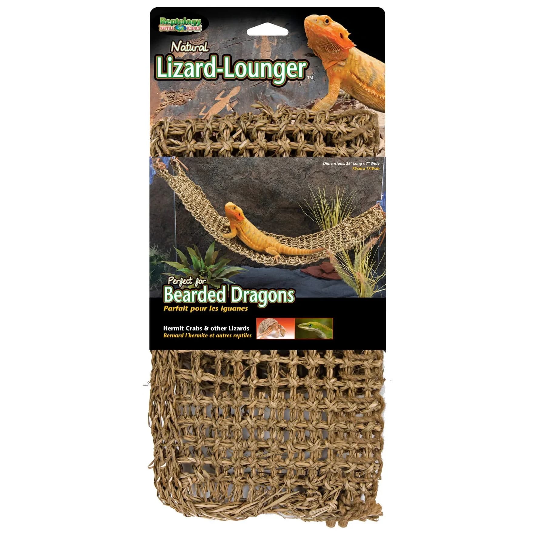 Penn-Plax Reptology Lizard Lounger Extra Large | Natural Seagrass Reptile Perch for Bearded Dragons, Geckos & More - main product image