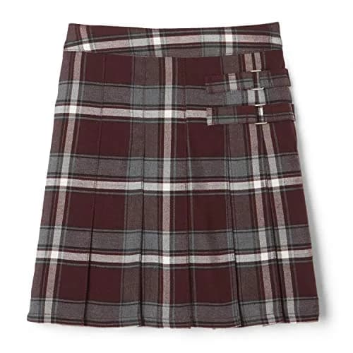 French Toast Girls' Adjustable Waist Plaid 2-Tab Scooter, Burgundy Plaid, Size 6 | Active Girl's School Skirt with Built-in Shorts thumbnail 6