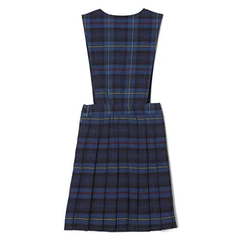 French Toast Girls' Plaid V-Neck Pleated Jumper, Blue & Red Plaid, 6X | Classic School Uniform Layered Over Shirts thumbnail 4
