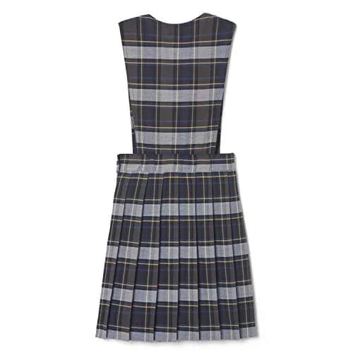 French Toast Girls' Plaid V-Neck Pleated Jumper, Blue & Gold Plaid, 4 | Classic school uniform style for girls thumbnail 2