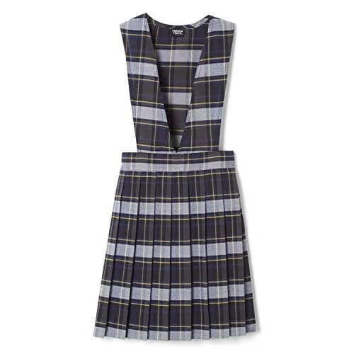 French Toast Girls' Plaid V-Neck Pleated Jumper, Blue & Gold Plaid, 4 | Classic school uniform style for girls thumbnail 3