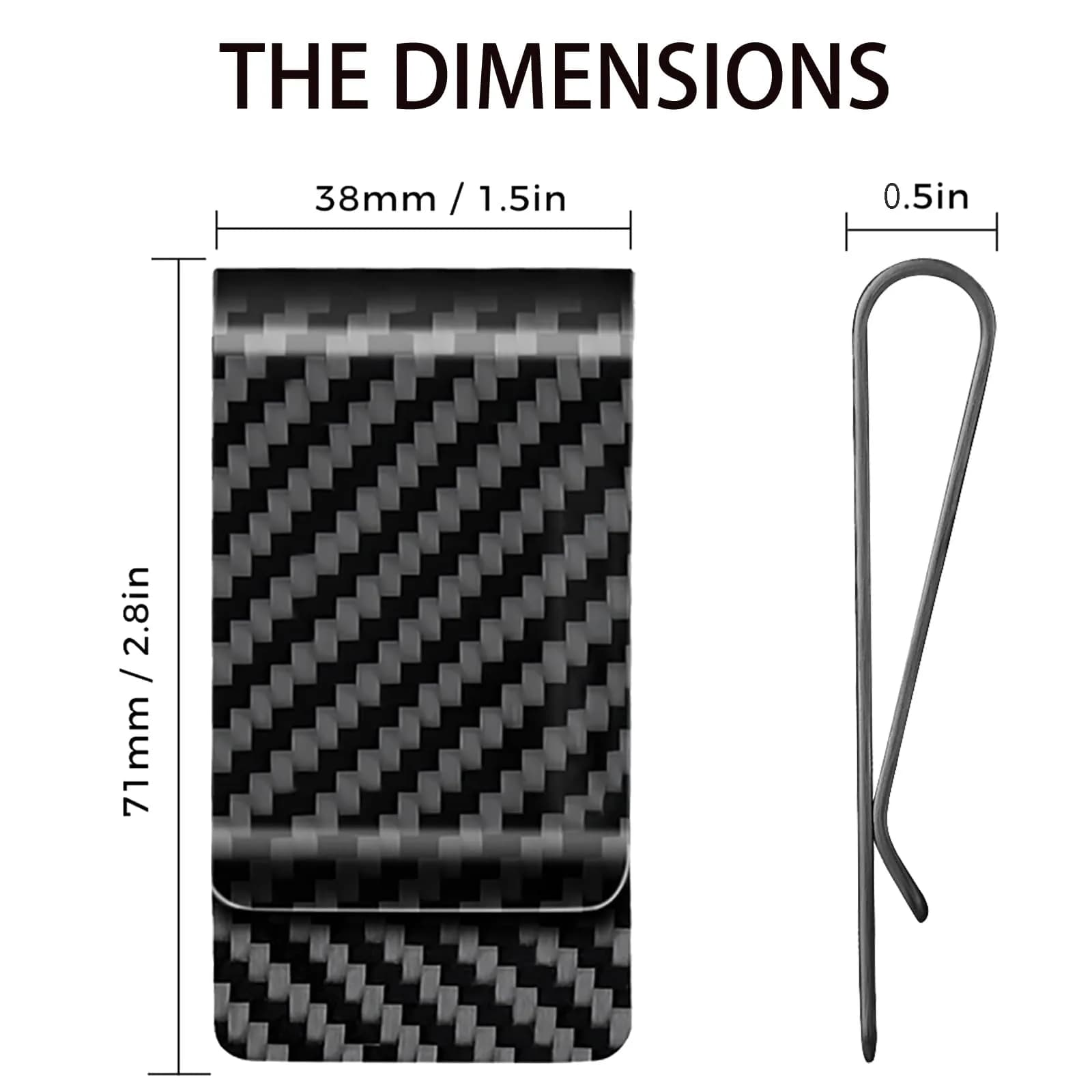 CL CARBONLIFE Carbon Fiber Money Clip Wallet 7cm x 3.8cm (2.8"x1.5") | RFID Blocking Slim Card Holder - view 7