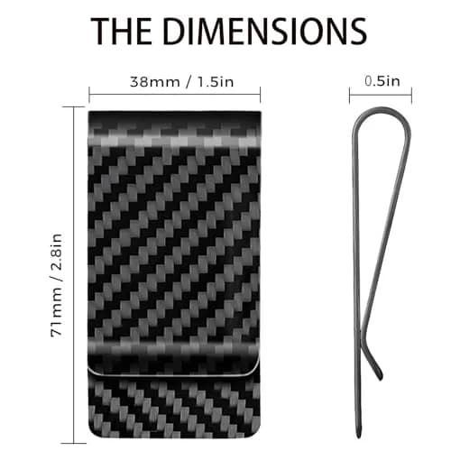CL CARBONLIFE Carbon Fiber Money Clip Wallet 7cm x 3.8cm (2.8"x1.5") | RFID Blocking Slim Card Holder thumbnail 7
