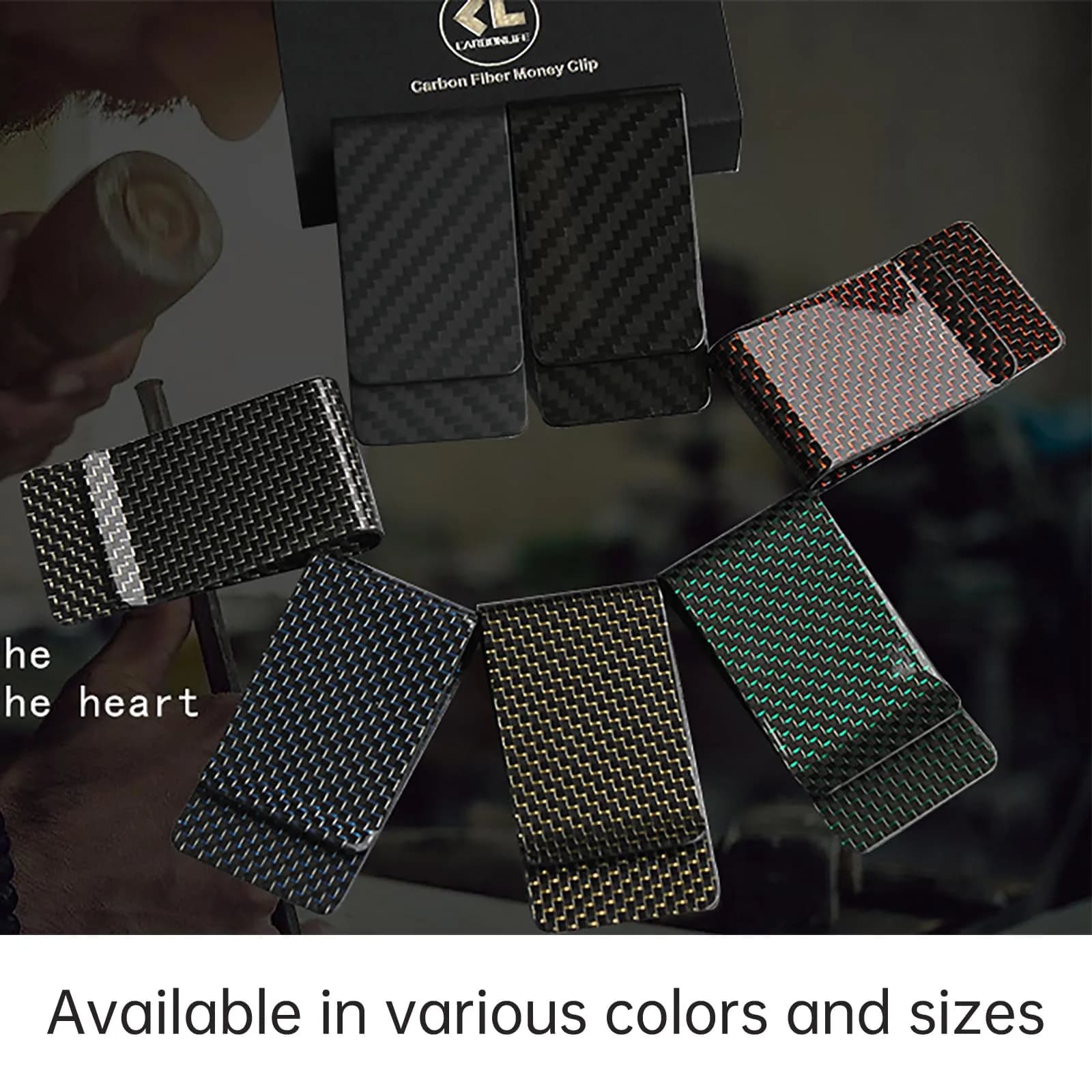 CL CARBONLIFE Carbon Fiber Money Clip Wallet 7cm x 3.8cm (2.8"x1.5") | RFID Blocking Slim Card Holder - view 9