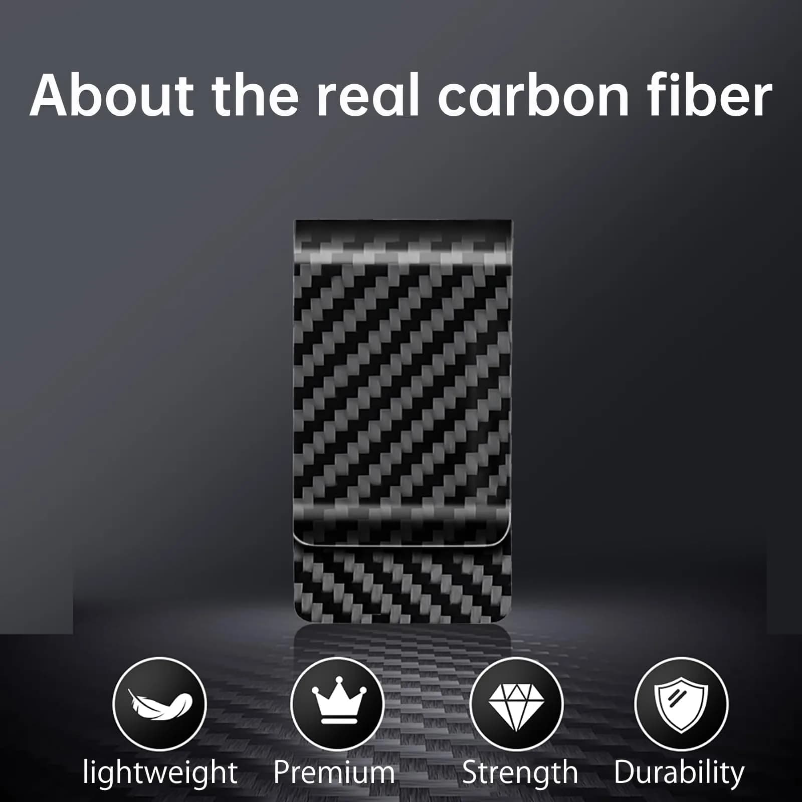 CL CARBONLIFE Carbon Fiber Money Clip Wallet 7cm x 3.8cm (2.8"x1.5") | RFID Blocking Slim Card Holder - view 3