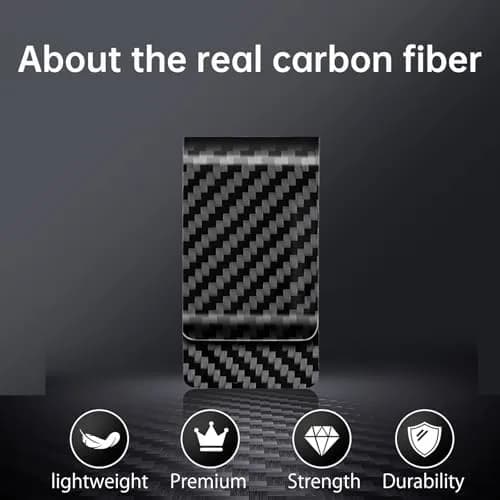 CL CARBONLIFE Carbon Fiber Money Clip Wallet 7cm x 3.8cm (2.8"x1.5") | RFID Blocking Slim Card Holder thumbnail 3