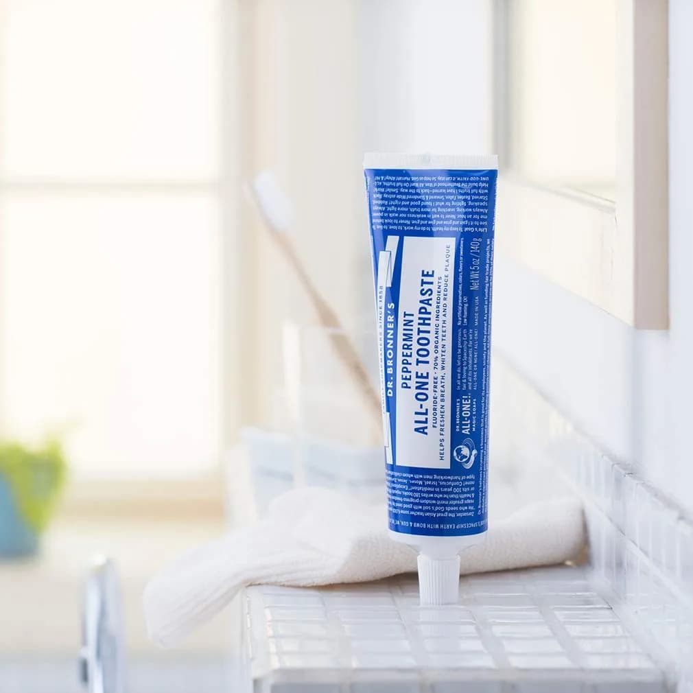 Dr. Bronner's All-One Toothpaste Peppermint 142g (5 oz) | Fluoride-Free & Organic - view 3