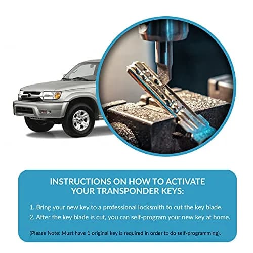 Keyless2Go Replacement for Toyota Transponder Key 4C | Uncut, DIY Programmable, 2003-2006 Camry Compatible thumbnail 4