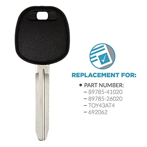 Keyless2Go Replacement for Toyota Transponder Key 4C | Uncut, DIY Programmable, 2003-2006 Camry Compatible thumbnail 3