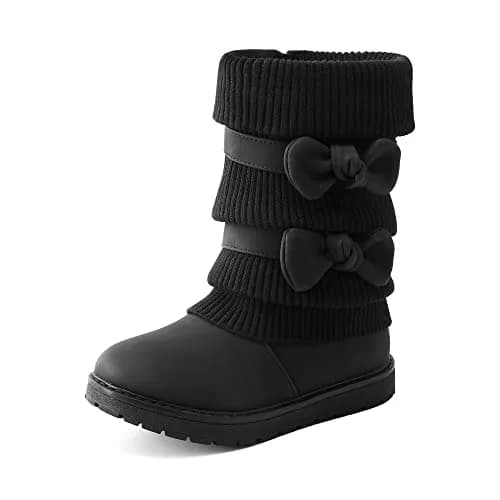 DREAM PAIRS Girls Winter Mid Calf Snow Boots, Black, 10 Toddler | Faux Fur Lined for Warmth & Style thumbnail 1