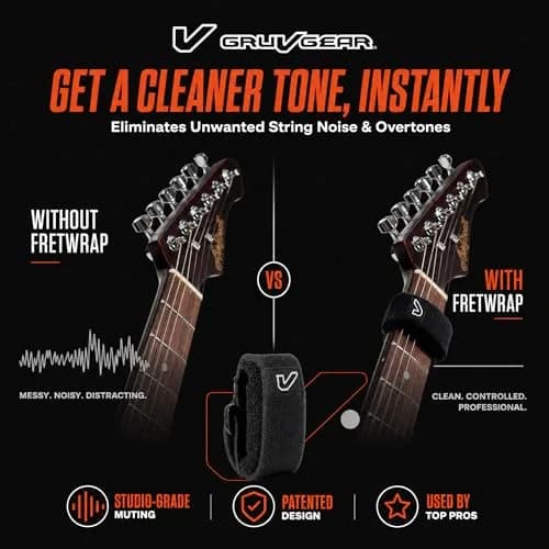Gruv Gear Fret Wrap & Guitar Mute, Small Black | String Dampener for Acoustic, Electric & Bass thumbnail 2