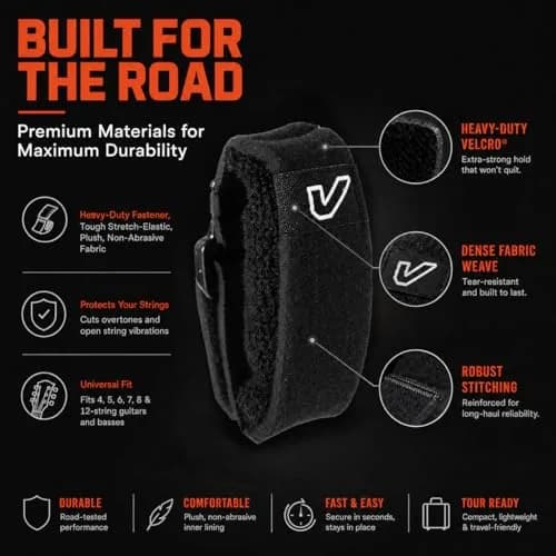 Gruv Gear Fret Wrap & Guitar Mute Medium Black 1 Pack (Fits 5 String Bass, 7 String Guitar) | Eliminates Unwanted String Noise Instantly thumbnail 7