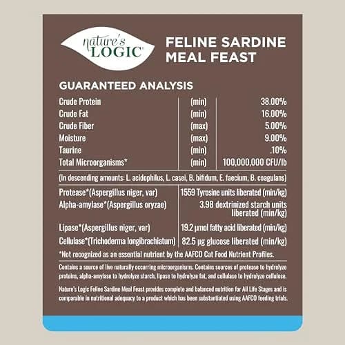 NATURE'S LOGIC Sardine Feline Meal Feast Dry Cat Food 7.7 lb | Complete & Natural Nutrition thumbnail 5