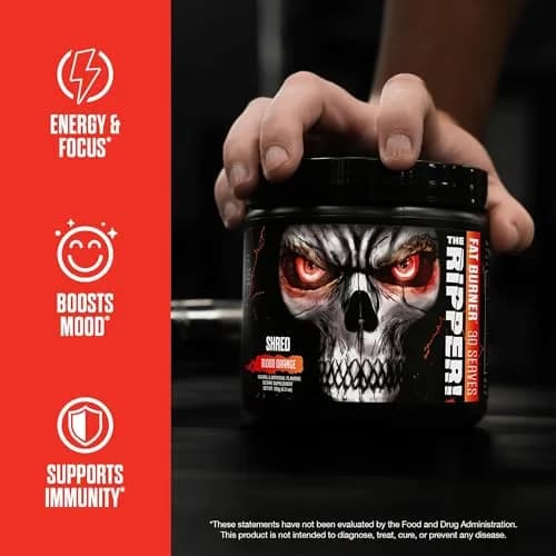 JNX SPORTS The Ripper Thermogenic Pre Workout Powder 5.3 Oz Pineapple | Fat burner & energy booster thumbnail 3