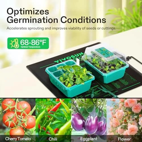 VIVOSUN Durable Waterproof Seedling Heat Mat 54cm x 52.7cm (20" x 20.75") | UL & MET-Certified Warm Hydroponic Heating Pad for Germination thumbnail 5