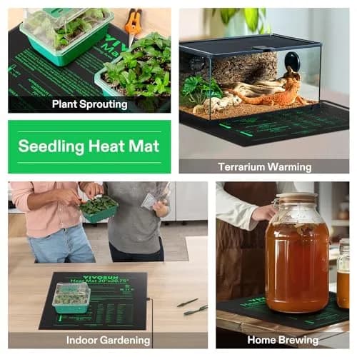 VIVOSUN Durable Waterproof Seedling Heat Mat 54cm x 52.7cm (20" x 20.75") | UL & MET-Certified Warm Hydroponic Heating Pad for Germination thumbnail 6