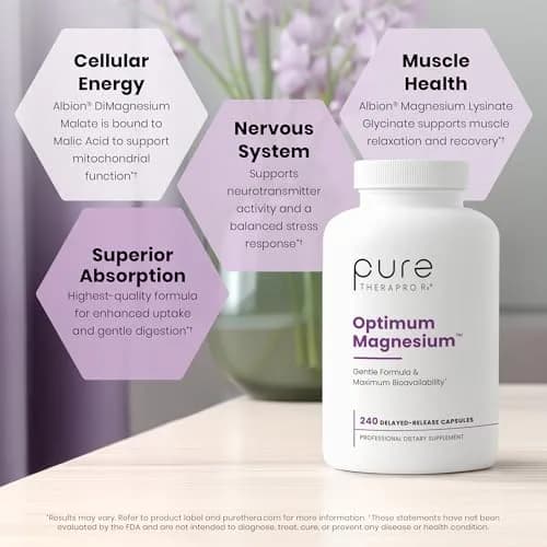 Pure Therapro Rx Optimum Magnesium 240 Capsules | Supports Energy & Sleep, Chelated for Absorption, Made in USA thumbnail 4
