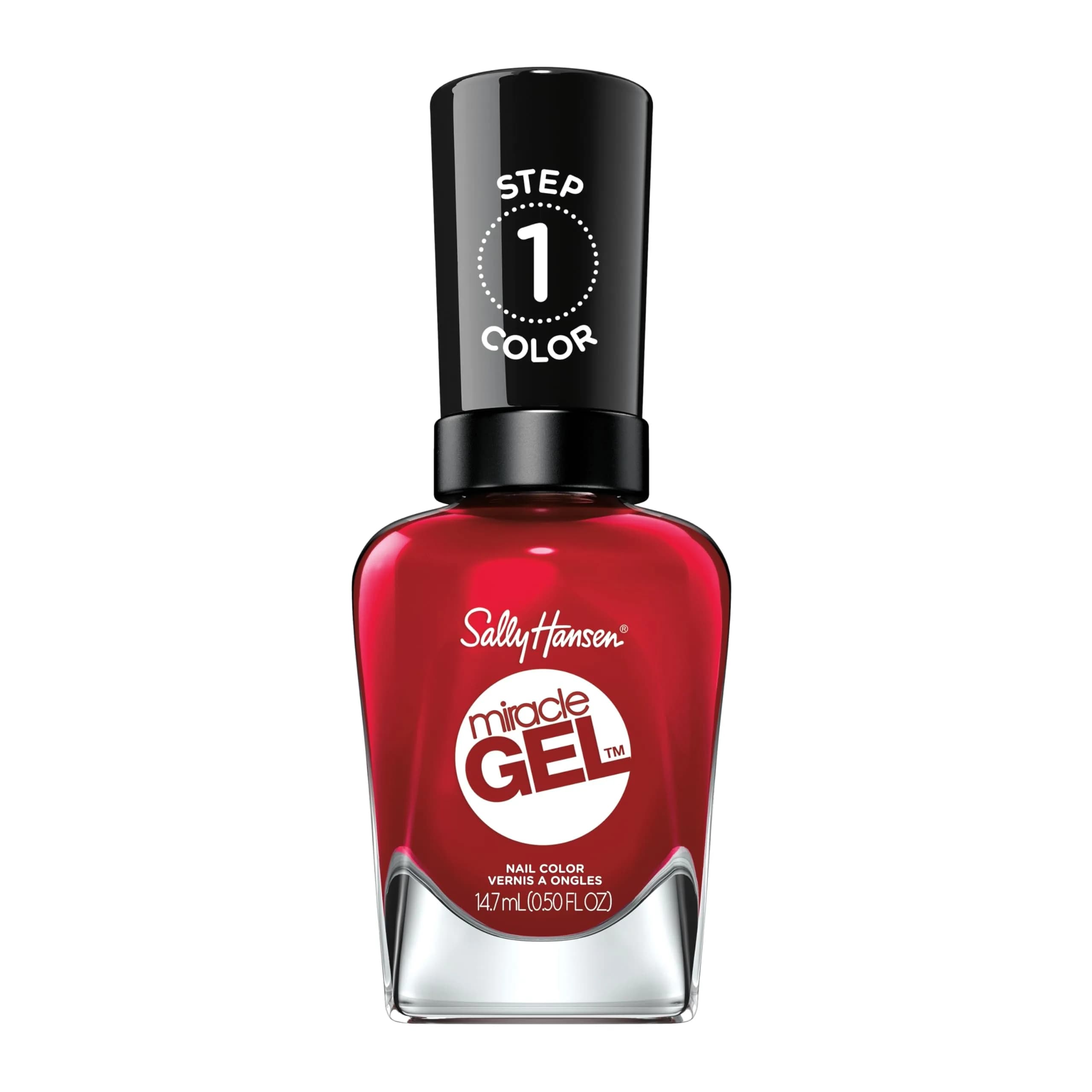 Sally Hansen Miracle Gel Nail Polish 0.5 Fl Oz | No UV Needed, Long Lasting, Vegan, Glossy (70-120 chars) — 449 Rhapsody Red