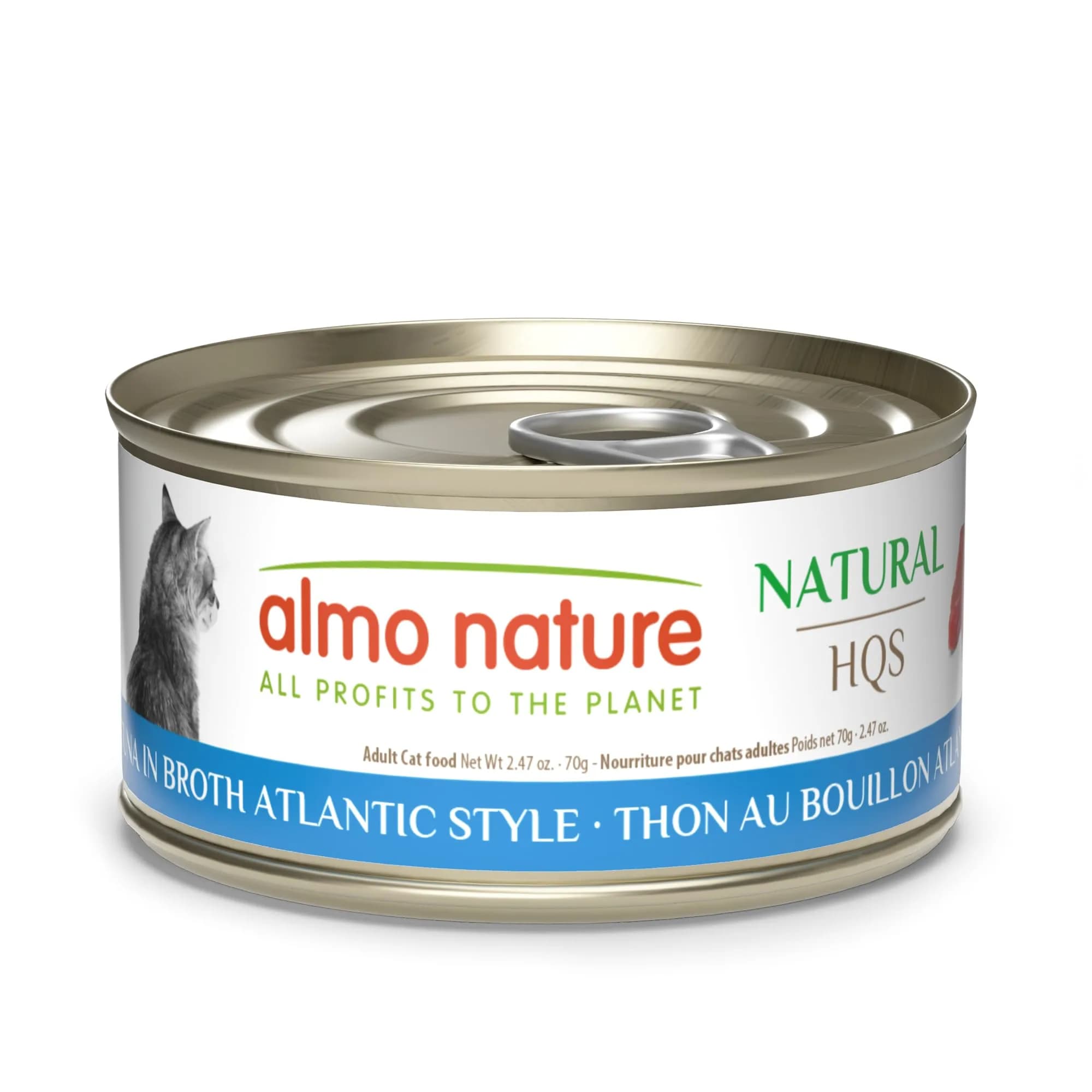 almo nature HQS Natural Wet Cat Food Tuna in Broth Atlantic Style 2.47 oz | Grain-Free, Natural Ingredients, Easy Digest
