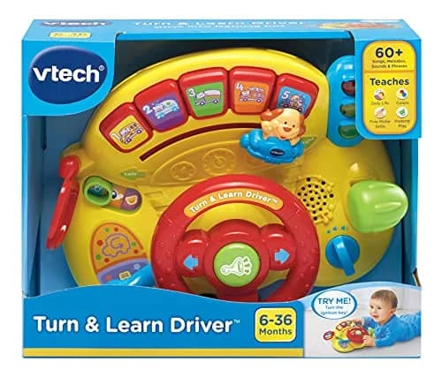 VTech Turn and Learn Driver Yellow 25cm (9.8" L) | Interactive Baby Toy with Sounds & Music thumbnail 4