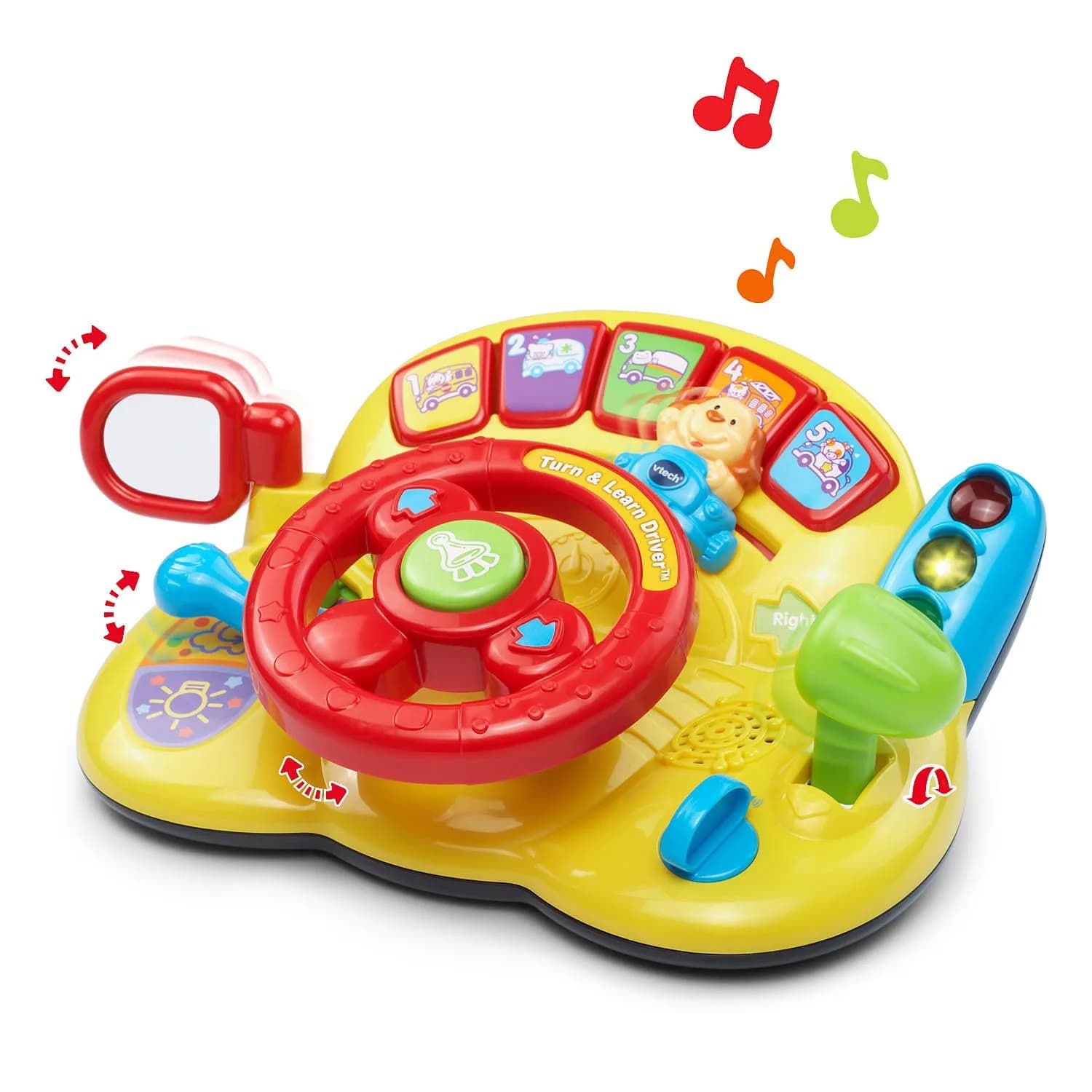 VTech Turn and Learn Driver Yellow 25cm (9.8" L) | Interactive Baby Toy with Sounds & Music - view 2