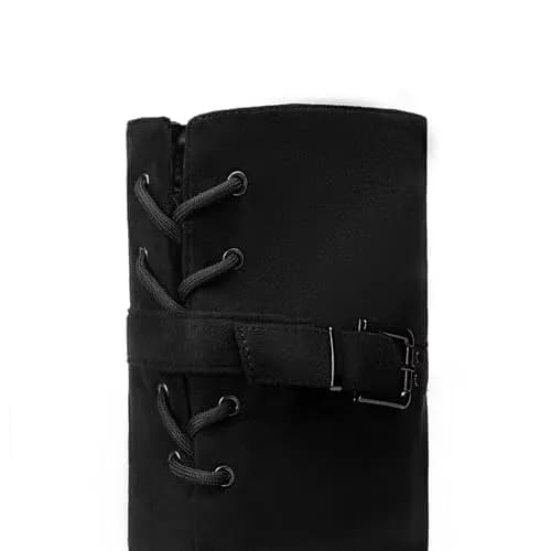 DREAM PAIRS Women's Over The Knee Flats Slouch Thigh Boots, Black, Size 6 | Comfortable Flat Style for Cold Weather thumbnail 6