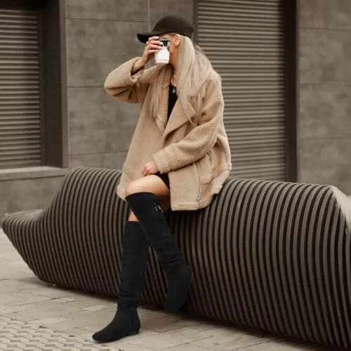 DREAM PAIRS Women's Over The Knee Flats Slouch Thigh Boots, Black, Size 6 | Comfortable Flat Style for Cold Weather thumbnail 2