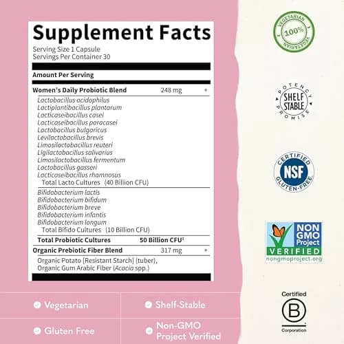 Garden of Life Dr. Formulated Probiotics for Women 50 Billion CFU 30 Capsules | Supports Digestive, Vaginal & Immune Health thumbnail 3