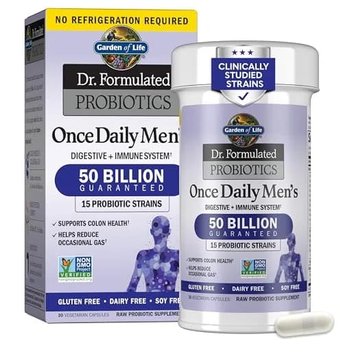 Garden of Life Probiotics for Men, Dr. Formulated 50 Billion CFU 15 Probiotics 30 Capsules | Digestive & Immune Support thumbnail 1