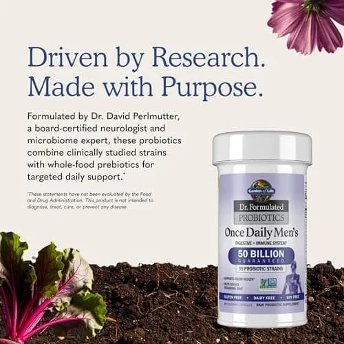Garden of Life Probiotics for Men, Dr. Formulated 50 Billion CFU 15 Probiotics 30 Capsules | Digestive & Immune Support thumbnail 6