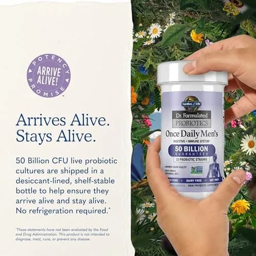 Garden of Life Probiotics for Men, Dr. Formulated 50 Billion CFU 15 Probiotics 30 Capsules | Digestive & Immune Support thumbnail 7