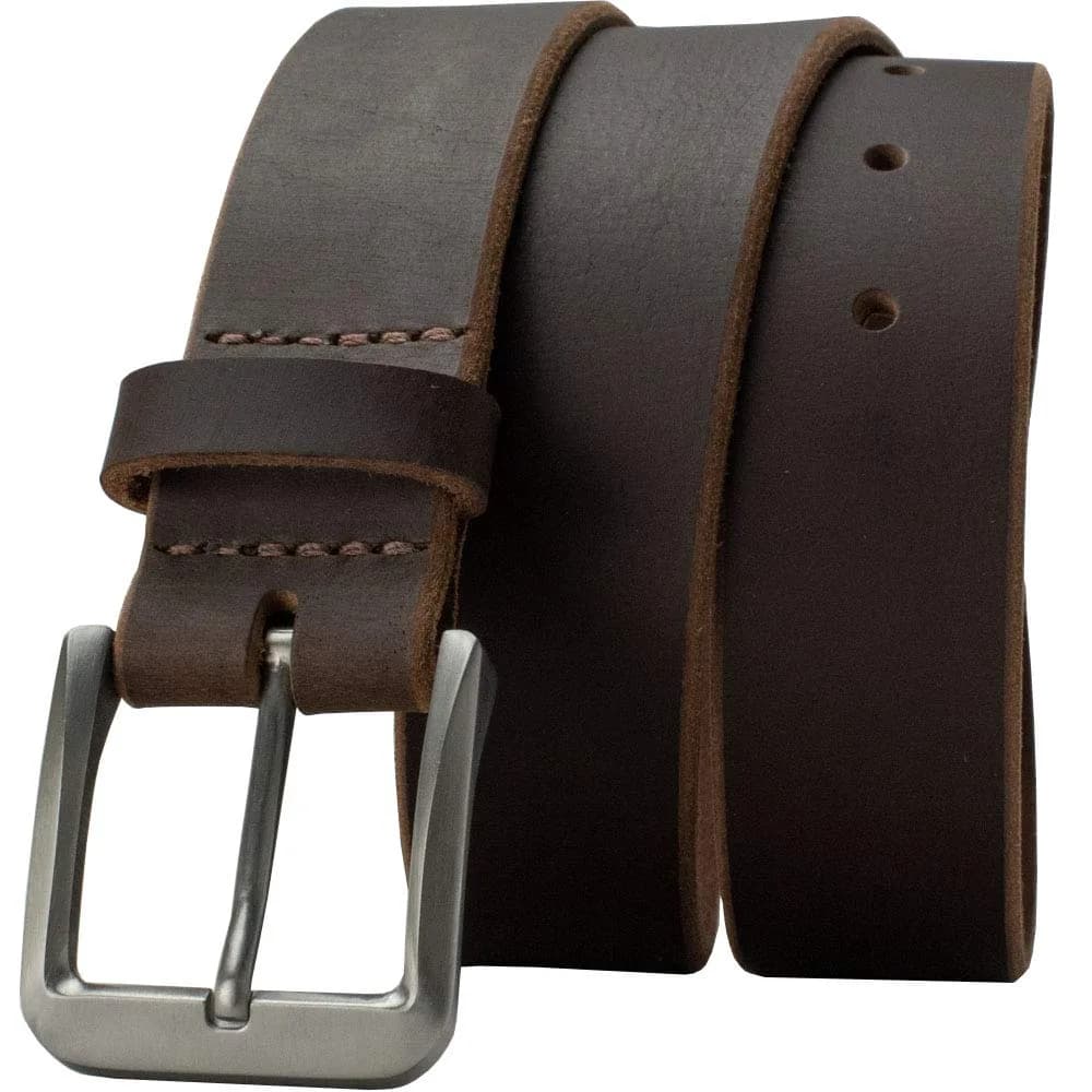 Nickel Smart Roan Mountain Titanium Brown Belt - 34" | Nickel-Free, Durable Leather & Titanium Buckle